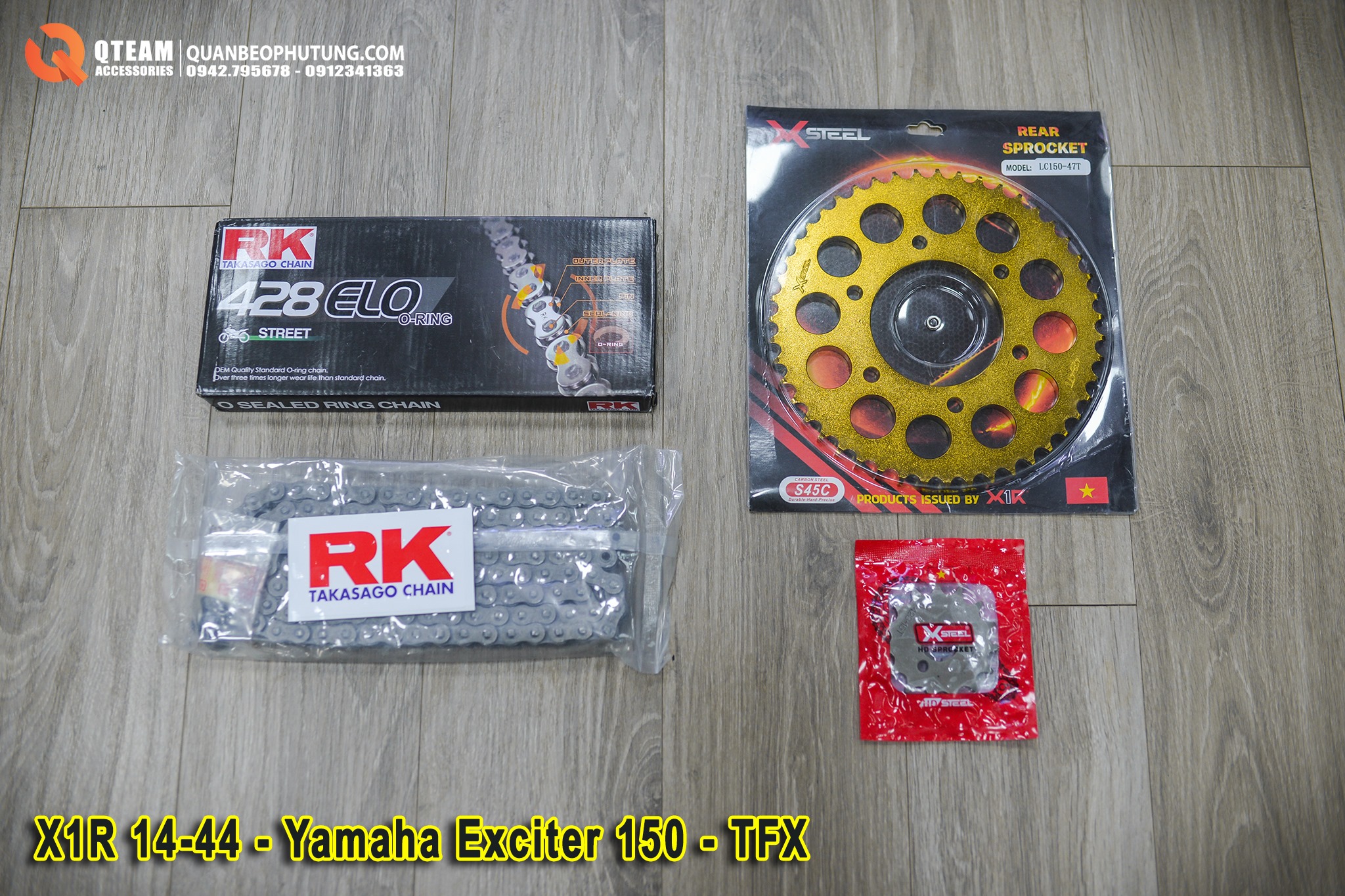 Nhông sên dĩa X1R - RK cho Exciter150 - 155
