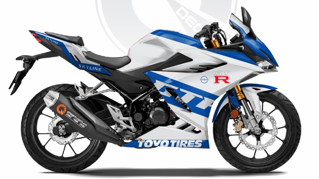 Tem trùm Cbr150 Trắng Xanh Xịn xò