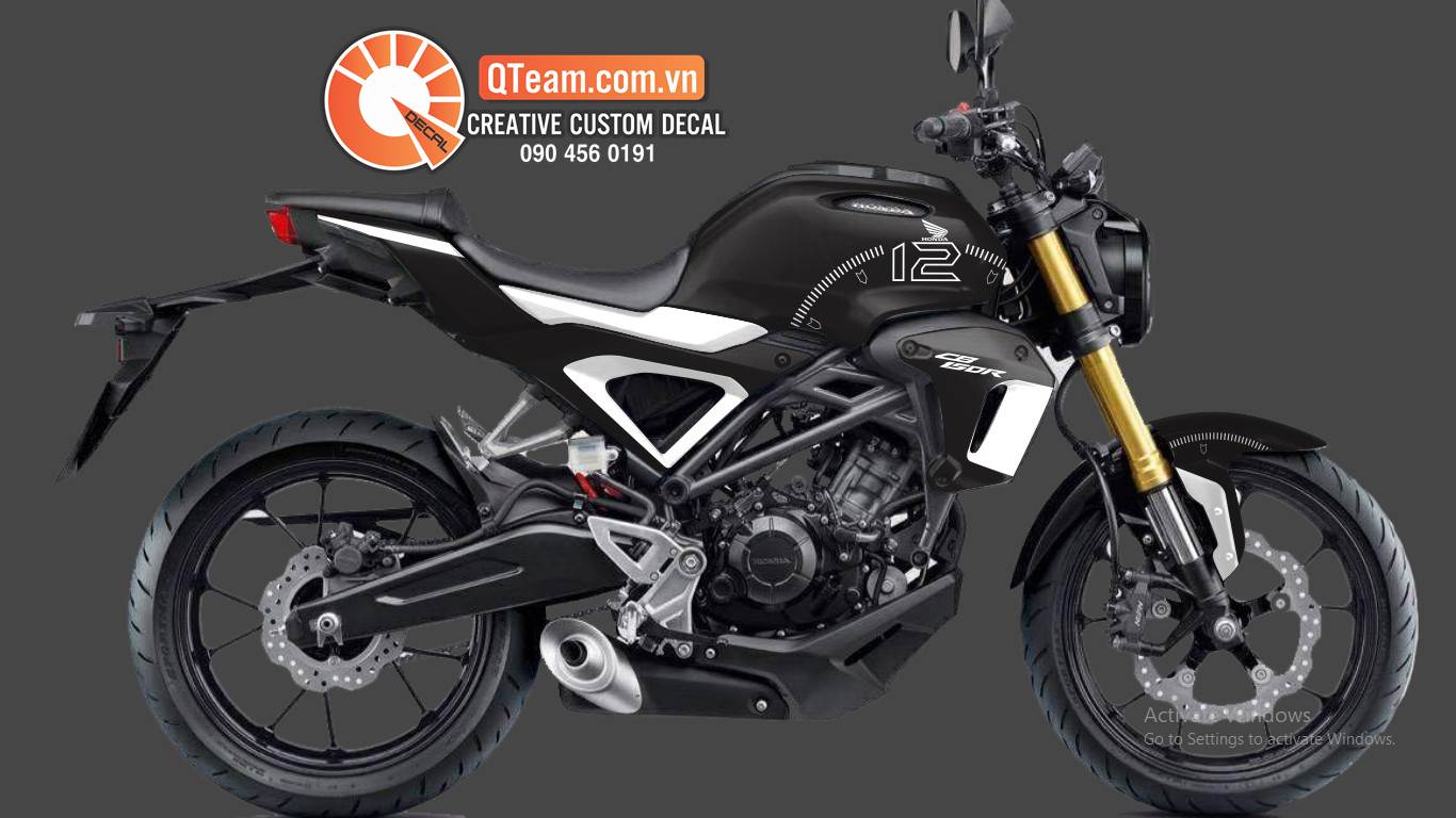 Tem trùm  cb150r đen trắng sang trọng