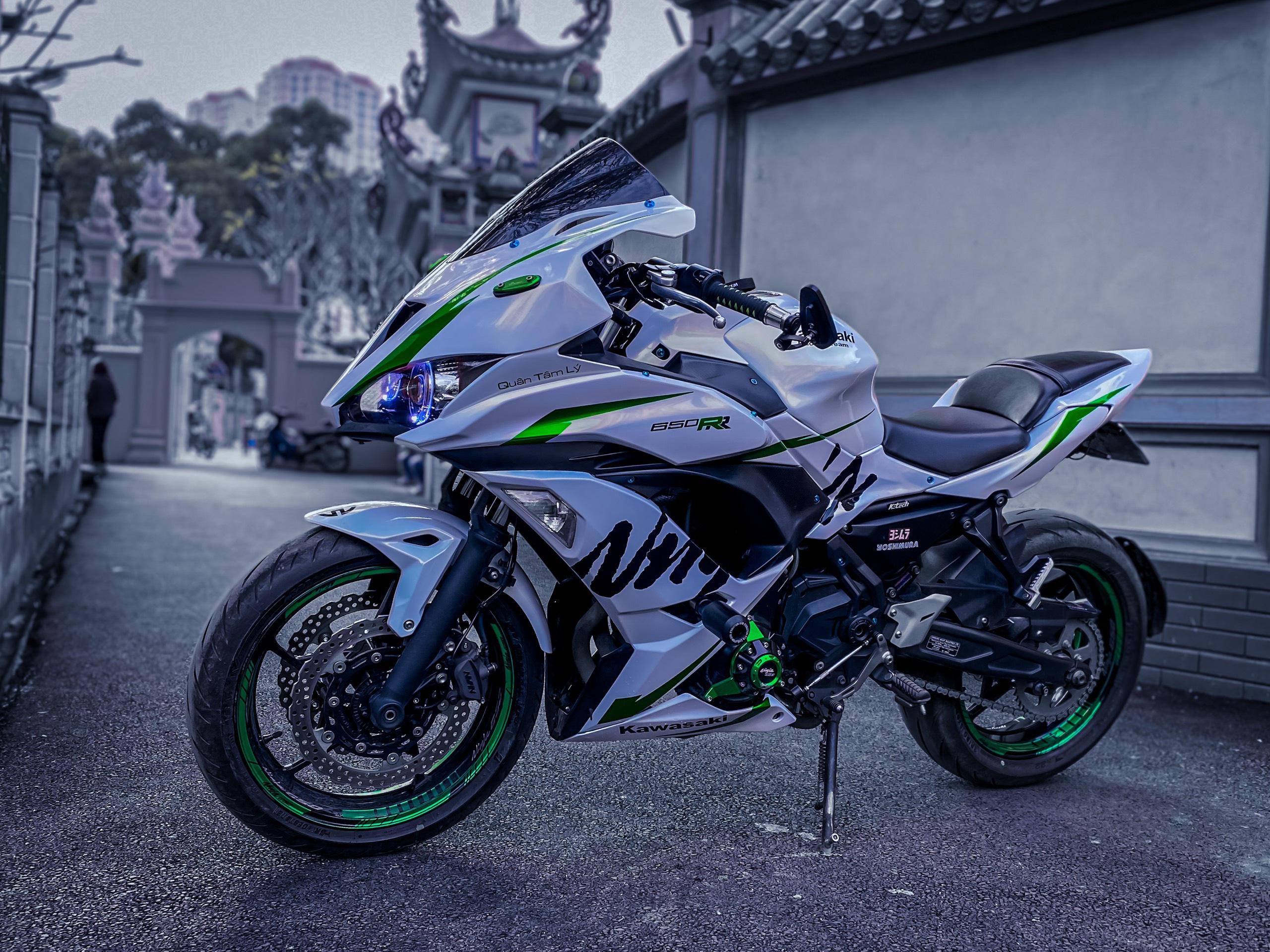 NinJa650  tem cao cấp sang xịn min-Trắng Xanh