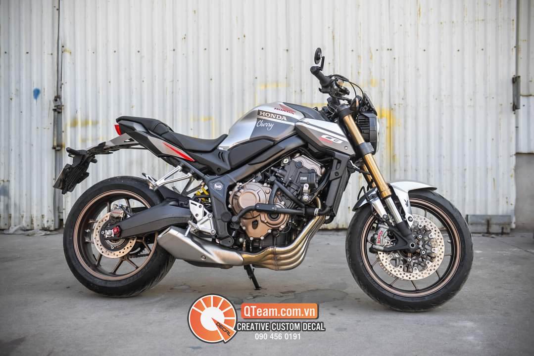 Tem trùm cb650r candy xám bạc cao cấp