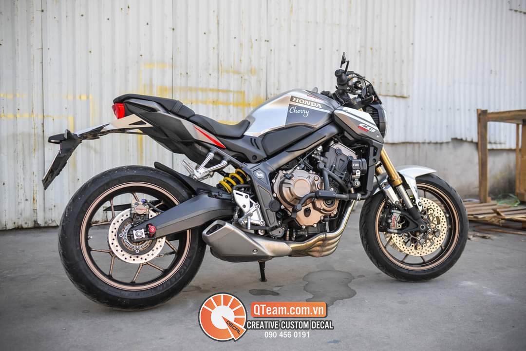 Tem trùm cb650r candy xám bạc cao cấp