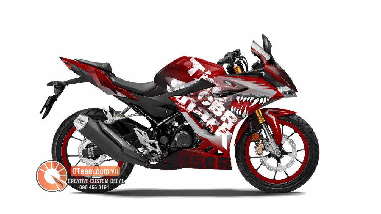 Tem trùm cbr150 đỏ trắng cao cấp