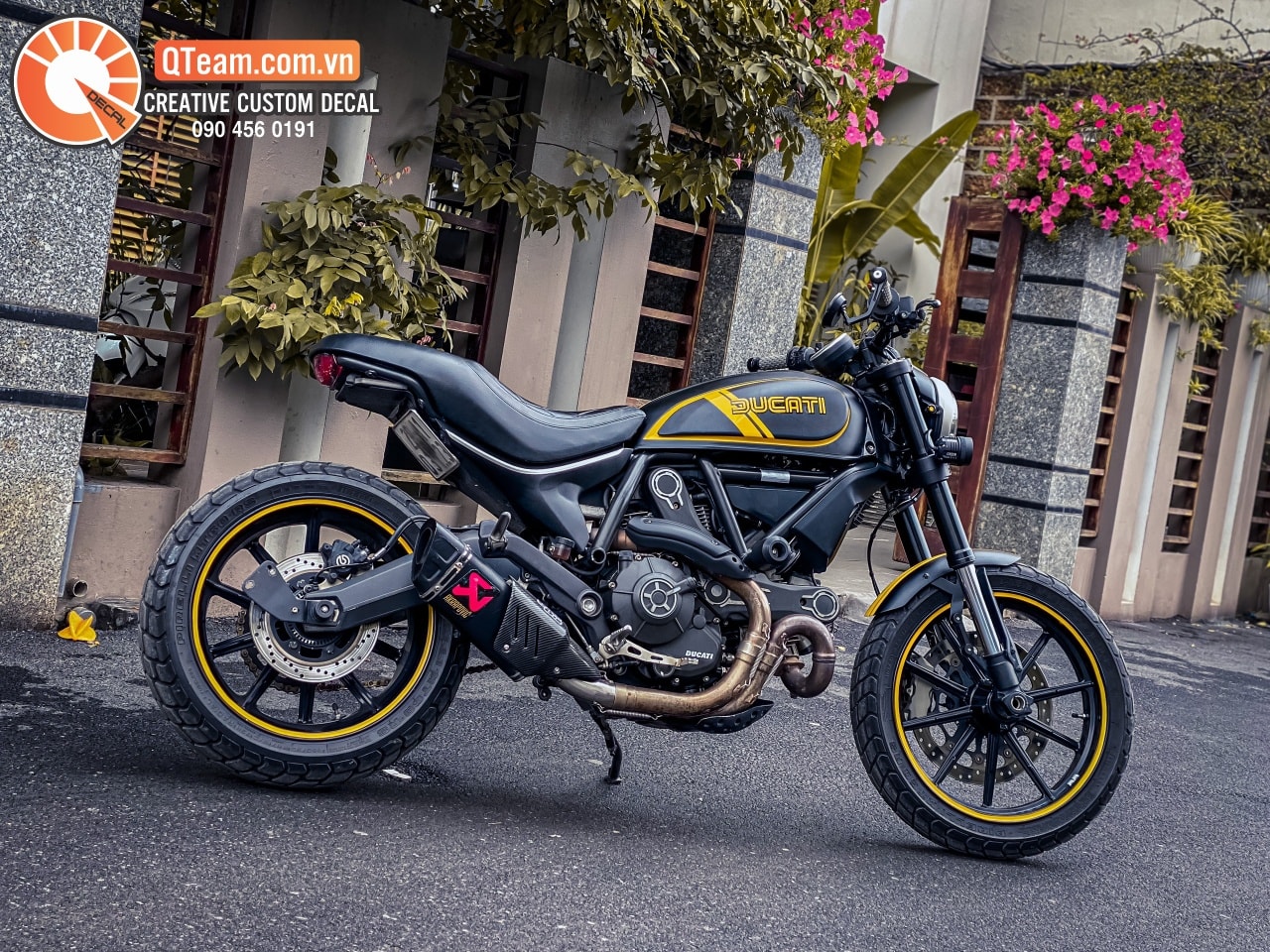 Tem trùm + rời sự kết hợp cho ducati scrambler