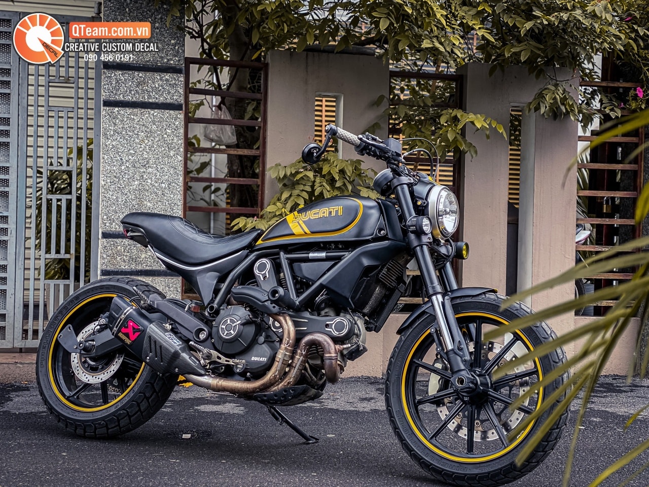 Tem trùm + rời sự kết hợp cho ducati scrambler