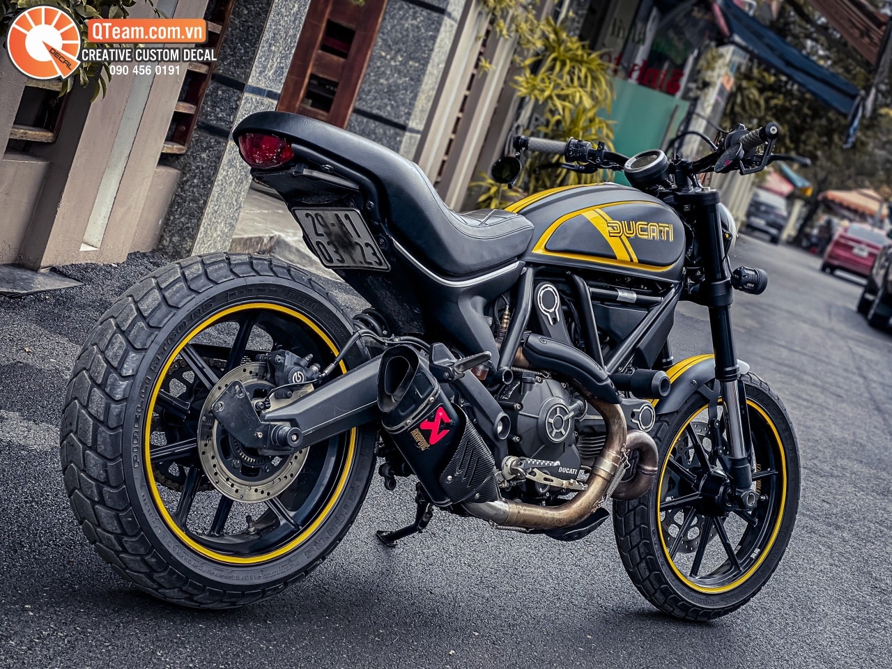 Tem trùm + rời sự kết hợp cho ducati scrambler