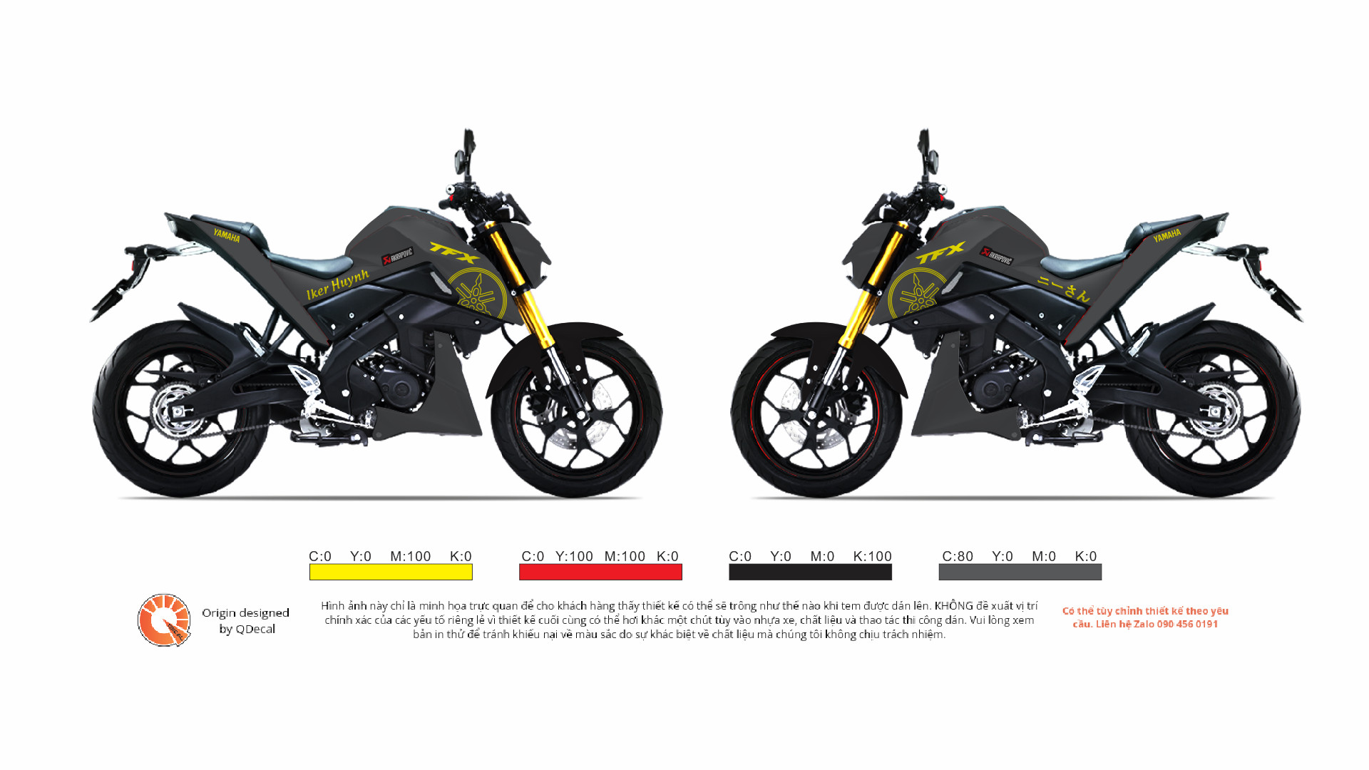 Tem trùm YAMAHA TFX150 Design candy nhôm viền vàng