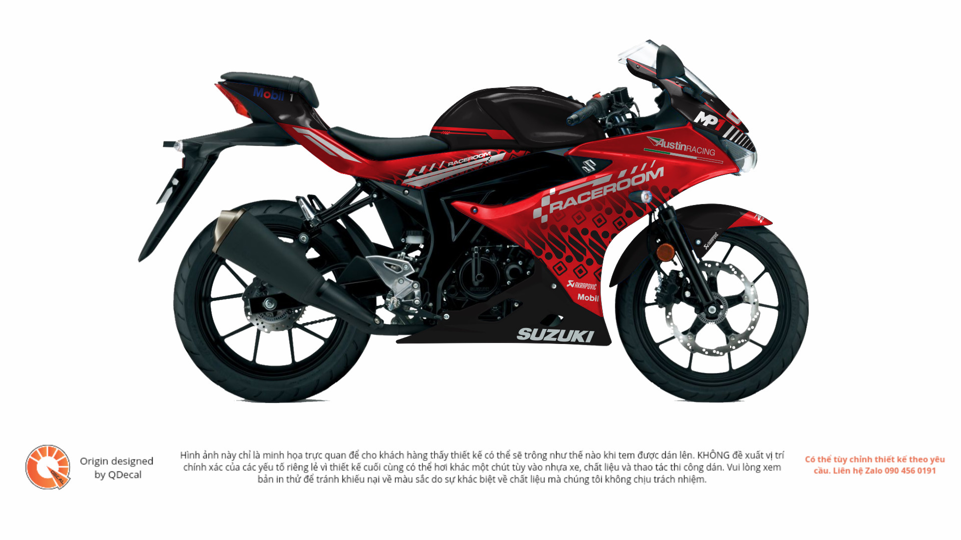 Tem trùm  Suzuki GSX candy Đỏ trắng